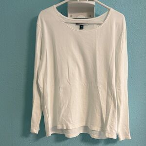Karen Scott Long Sleeved White Tee XXL